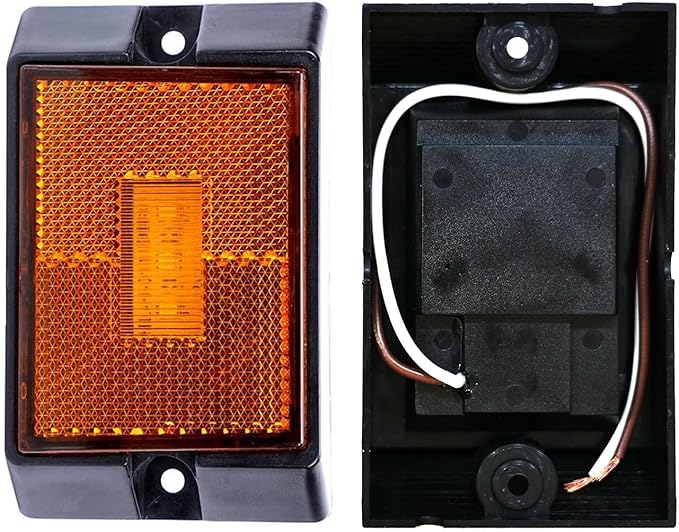 CZC AUTO LED Amber Side Marker Lights Sealed Submersible LED Clearance Reflector Lamps Waterproof Trailer Running Lights for 12V Boat Trailer Truck Marine RV (2 pack)
