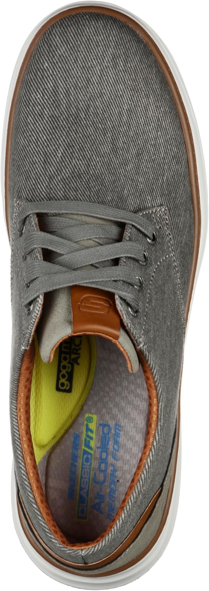 Skechers Ederson Men's Moreno Canvas Oxford Shoe, Beige, 11.5