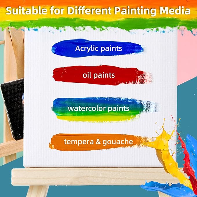 1 Pack Canvases for Painting with 8x10, White Painting Canvas for Acrylic, Oil, Watercolor, Gouache Paint