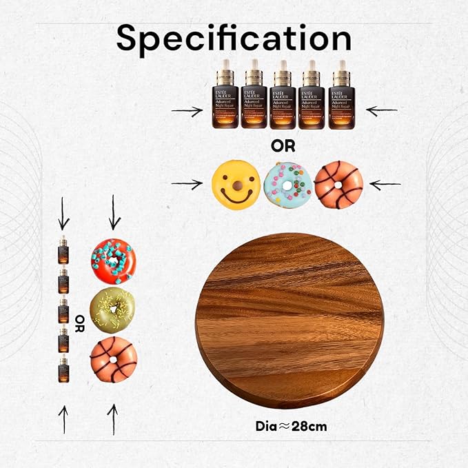 SNW Wooden Lazy Susan for Table top, Small charcuterie Board, Perfect as Lazy Susan for Dining Table, Lazy Susan charcuterie Board, Pantry Organizer,11 Inch Wood Lazy Susan