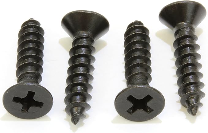 Bolt Dropper 8 X 1'' Black Oxide Coated Stainless Flat Head Phillips Wood Screw (50 Pack), 18-8 (304) Stainless Steel Screws by Bolt Dropper