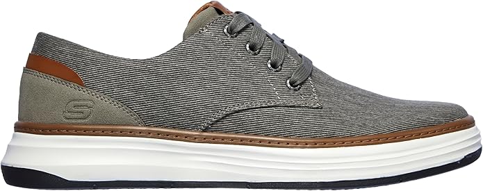 Skechers Ederson Men's Moreno Canvas Oxford Shoe, Beige, 11.5