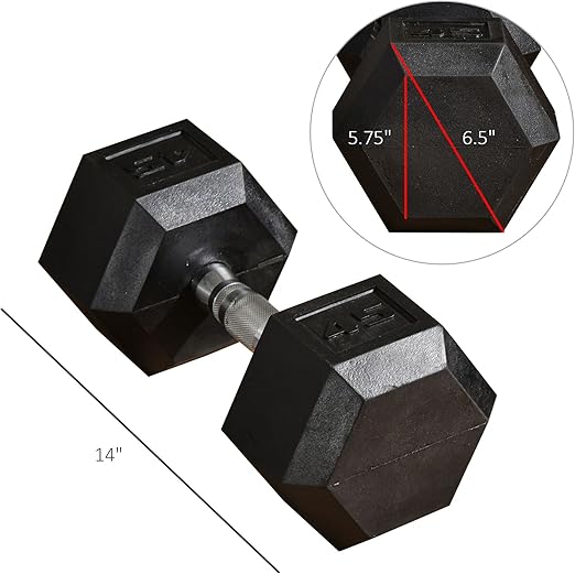 Soozier 2x12/2x15/2x40/2x45/2x50lbs Hex Dumbbell Set of 2, Rubber Weights Exercise Fitness Dumbbell with Non-Slip Handles, Anti-roll, for Women or Men Home Gym Workout