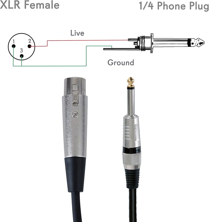 10ft. Professional Microphone Cable - High grade - Low noise cable