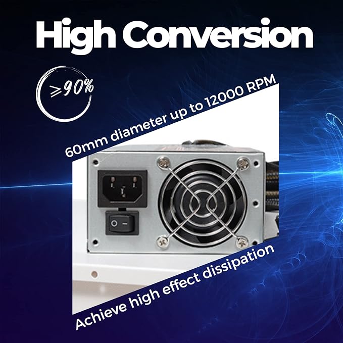 VTRETU 2000W Mining Power Supply 2U Miner PSU 110-264V for ETH Miner Machine, Support 8 GPU Mining rig, with 12000 RPM Powerful Fan (10 Connection Cables and 1 Power Cord