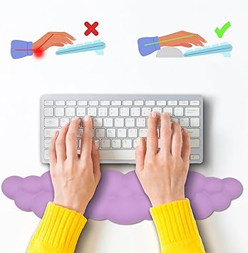 HOTTYAO Cloud Mouse Pad Wrist Support Keyboard Wrist Rest Set Ergonomic Wrist Support for Typing Pain Relief Portable for Computer Office Gaming (Lavender Purple-L)