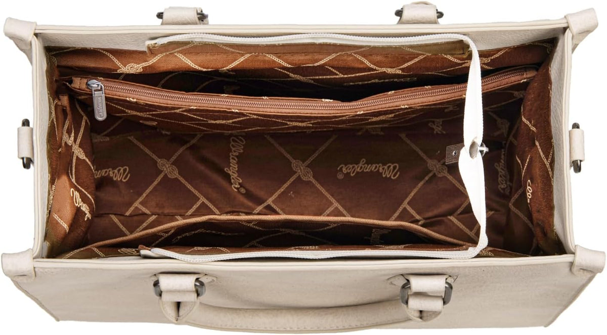 Brown Leopard Montana West X Wrangler Large Tote Bag for Women, Western Purse Work Shoulder Handbag with Crossbody Strap