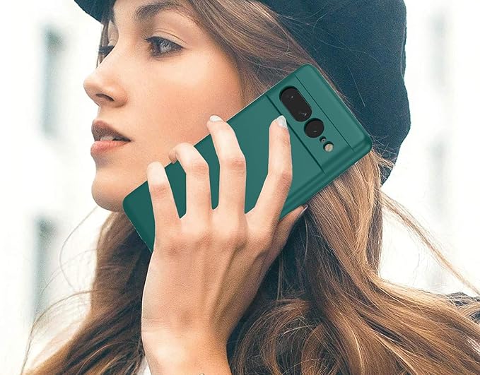 for Google Pixel 7 Pro 5G Case, Ultra Thin Fit Liquid Silicone Soft Rubber Anti-Bump, Anti-Scratch, Shockproof Protective Case with Microfiber Lining for Google Pixel 7 Pro 5G, Dark Green