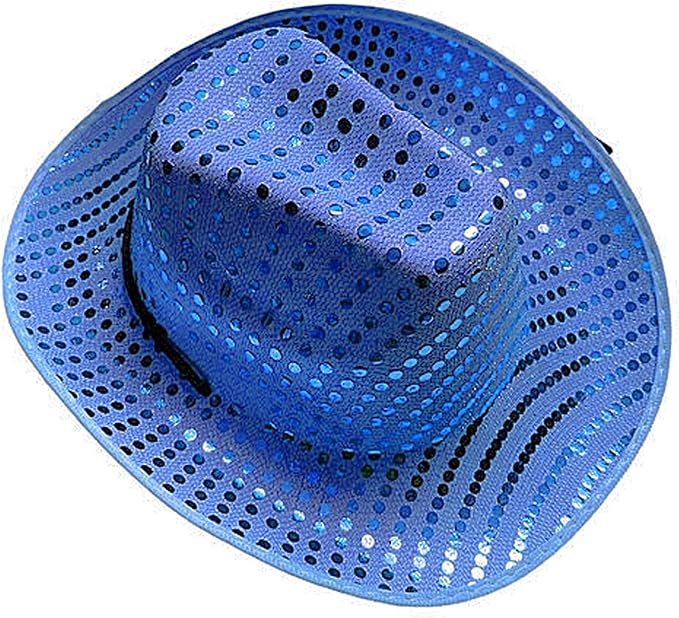 Halloween Sequin Big Brim Hat Adjustable Sparkly Cap Shinning Head wear Cosplay Party Club Costume Accessories for Women