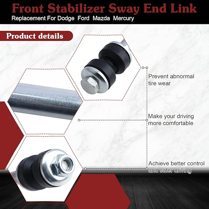 K7275 Sway Bar Link - Front Stabilizer End Link Compatible with 1994-2001 Dodge Ram 1500/2500/3500?1995-2010 Ford Explorer?2001-2010 Ford Explorer Sport Trac?1998-2011 Ford Ranger