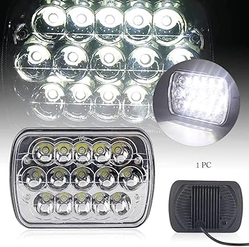 Cnamid5 45W Rectangular 7x6 inch LED Headlight Replacement Headlamp 6054 H6014 H6052 H6054 Headlights