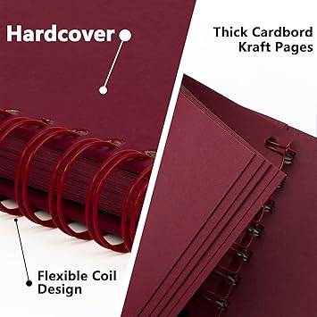 Yopih 12 x 12 Inch Hardcover Kraft Blank Page DIY Scrapbook Photo Album, 100 Pages (50 Sheets) - Perfect for Wedding Anniversaries, Family Memories, and Small Scrapbooking Projects