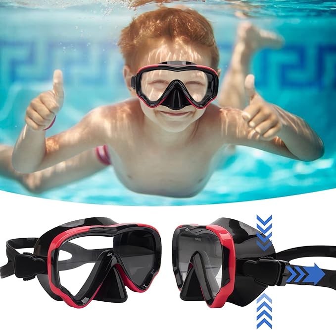 Peicees Swimming Goggles with Nose Cover for Kids, Youth Anti Fog Swim Goggles Snorkel Diving Mask for Boys Girls