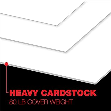 Accent Opaque White 8.5 x 11 Cardstock Paper, 80lb, 216gsm 250 Sheets (1 Ream) Premium Smooth Heavy Cardstock, Printer Paper for Invitations, Cards, Menus, Business Cards 131482R