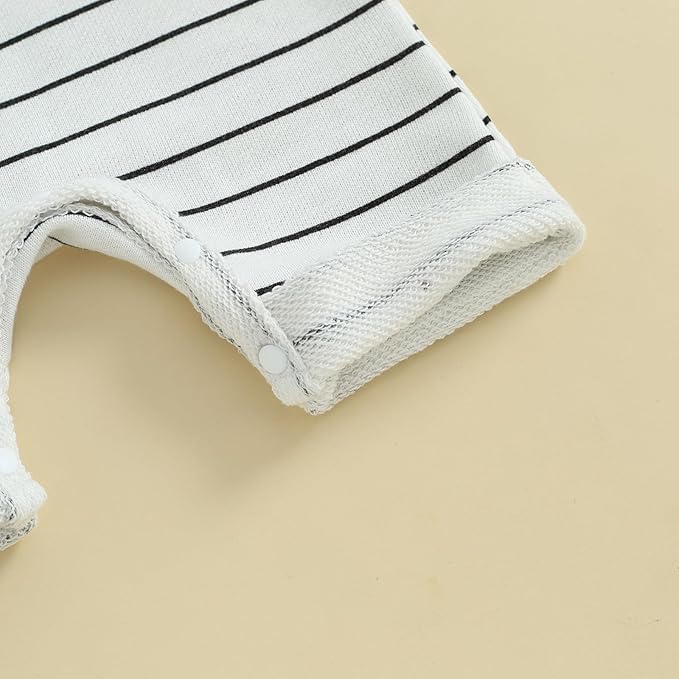 Infant Toddler Baby Boy Girl Sleeveless Hooded Romper One Piece Striped Jumpsuit Coverall Newborn Summer Clothes