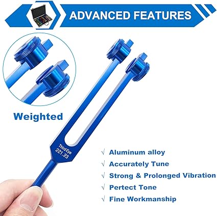 TENFLY Tuning Forks Set for Healing, 7 TENFLY 1 Soul Purpose Weighted Tuning Forks with Exquisite Aluminum Gift Box, Multicolor, (126.22 Hz, 136.1 Hz, 141.27 Hz, 172.06 Hz etc.)
