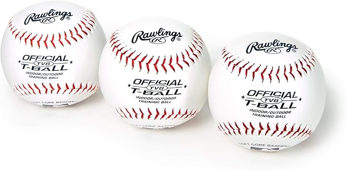 Rawlings Official T-Balls TVB Youth6u 3 Count Sponge Rubber Core IndoorOutdoor