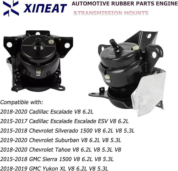 84175583 84175582 Front Left Right Engine Motor Mount Kit Compatible with 2018-2020 Cadillac Escalade ESV V8 6.2L 2015-2020 Chevrolet Silverado 1500 Suburban Tahoe GMC Sierra 1500 ukon XL 5.3L XINEAT