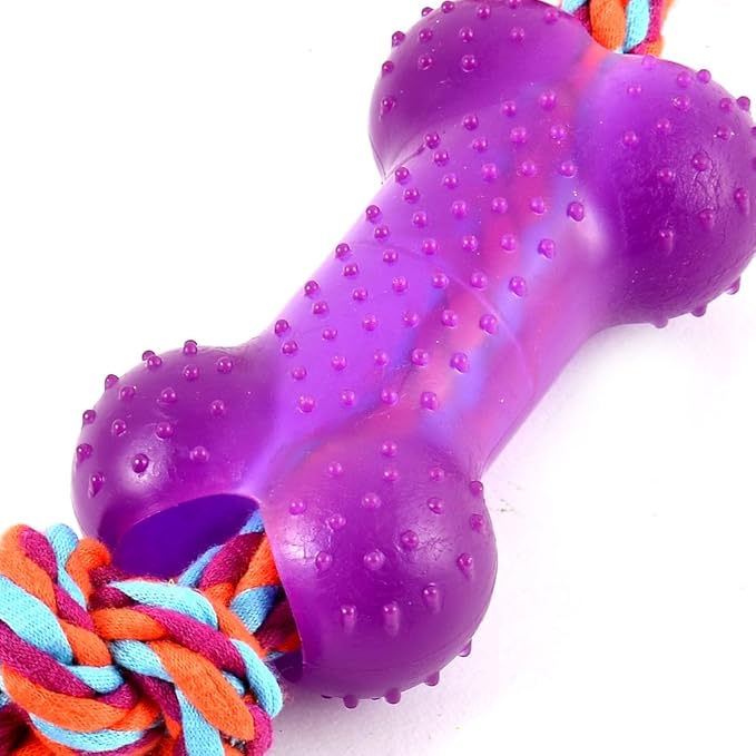 Qtqgoitem Pet Puppy Dog Cleanning Chew Bone Knotted Braided Rope Play Toy (model: 168 686 3bf 65c 502)