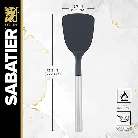 Sabatier Nylon Short Turner with Stainless Steel Handle, 13.25 inches