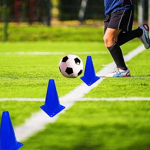 12Pcs Plastic Traffic Cones Mini Sport Cones for Basketball Football Drills, Indoor Outdoor Games Activity Festive Events - 7 Inch Orange Plastic Cones