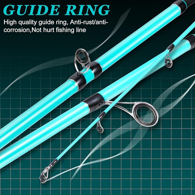 Sougayilang Inshore Saltwater Fishing Rods, Spinning Rods and Casting Rods with AAA Cork Handles,IM7 Toray Carbon Blanks- 7'