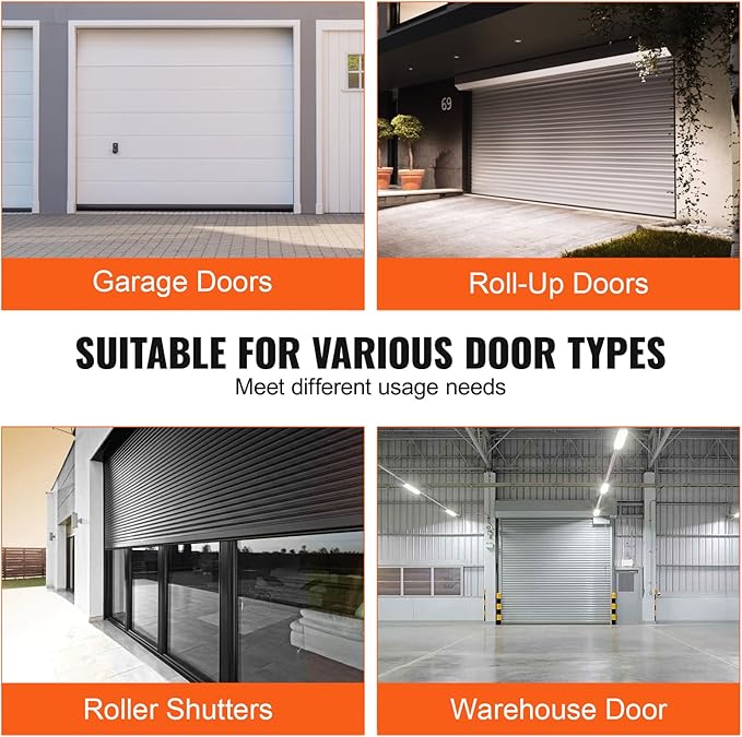 VEVOR Garage Door Seals Bottom Rubber, U Shape +O Ring Garage Door Weather Stripping, Universal Weatherproof Threshold Buffering Sealing Rubber, 5/16 inch T-Ends and 3 3/4 inch Width (10 Ft, Black)