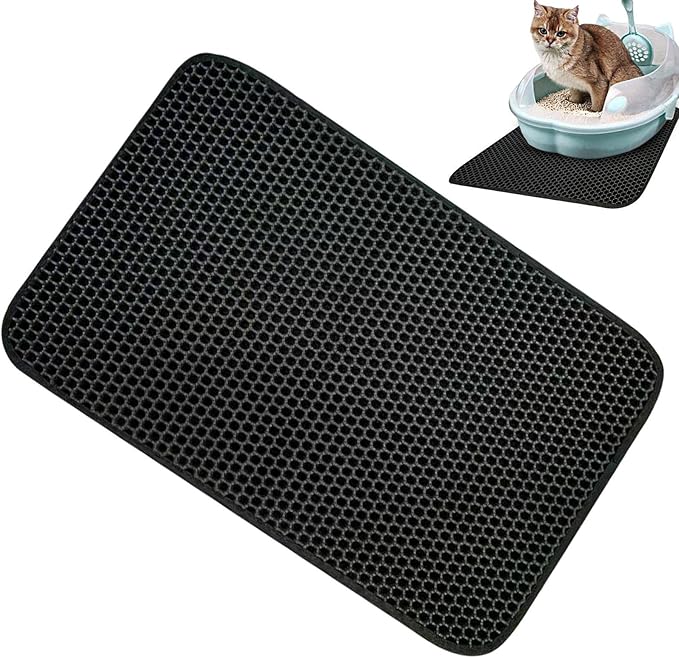 Cat pad, Waterproof Cat Mat, Double-Layer Sand Leakage cat Box, Non-Slip cat pad, Cat Mat, Double Layer Traps Mat for Pets