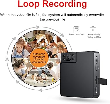 Security Cameras Cordless Indoor, 2MP Battery Powered WiFiSecurity Camera with IR Night Vision, Loop Recording, Bracket, for Home Security