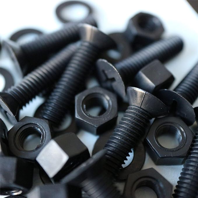 20 x Black Countersunk Screws Polypropylene (PP) Plastic Nuts and Bolts, Washers, M5 x 20mm, Anti-Corrosion, Chemical Resistant, (1364 x 2532 in)
