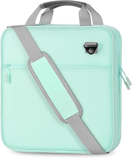 MoKo Zipper Binder, 2 Inch 3 Ring Binder with Zipper,500 Sheets Capacity Zipper Binder with Shoulder Strap & Handle,Multi-Pocket Zipper Binder Organizer for Middle School, Mint Green