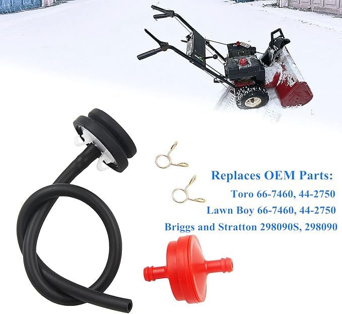 66-7460 Bulb-Primer Kit for Toro Lawn-Boy Snowblower Snowthrower (Includes 66-7460 Primer Bulb 44-2750 Primer Body Hose 298090 Fuel Filter)