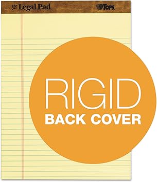 TOPS The Legal Pad Writing Pads, 8-12" x 11-34", Canary Paper, Legal Rule, 50 Sheets, 3 Pack (75327)