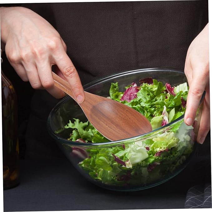Wooden Salad Serving Utensil Construction Round Edges for Family Friends