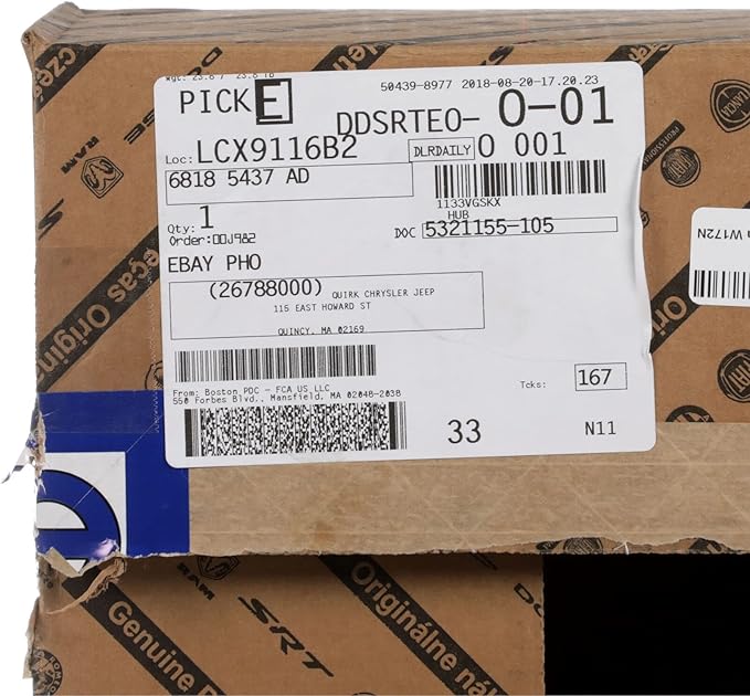 Genuine Mopar Wheel Hub 68185437AD
