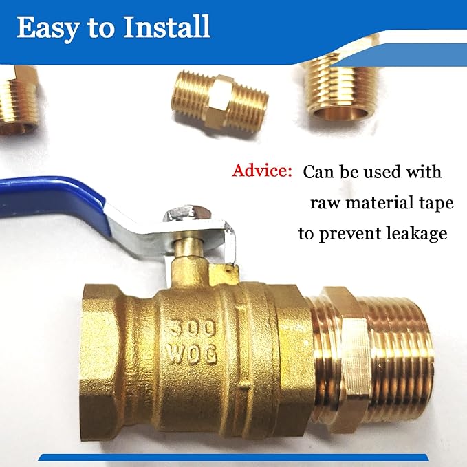2PCS Hex Brass Nipple 12" NPT Male X 12" NPT Male Pipe Fitting 12 inch Brass Pipe Nipples Male Pipe Adapter Fittings Heavy Equal Brass Nipples Connectors