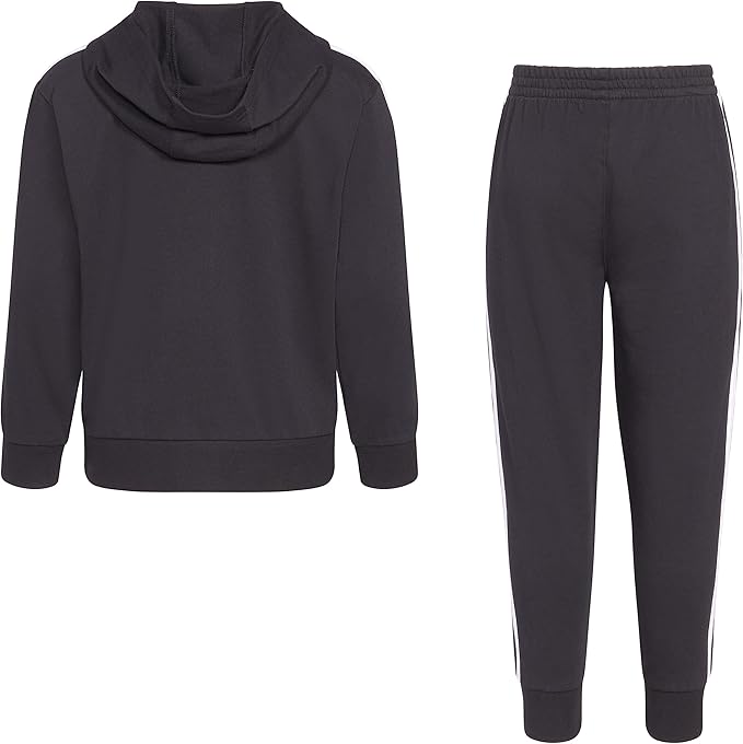 adidas Boys Zip Front French Terry Hooded Jacket and Joggers Set