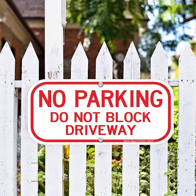 2 Pack No Parking Sign, Do Not Block Driveway Sign, Rust Free .40 Aluminum 12 x 6 Inches, UV Protected, Weather Resistant, Waterproof, Durable Ink?Easy to Mount