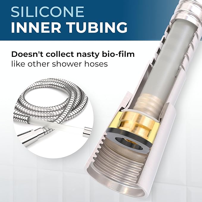 HammerHead Showers All Metal Shower Hose Attachment for Showerhead, Extra-Long 72-Inch Universal Replacement Hose for Hand held Shower, Brushed Nickel