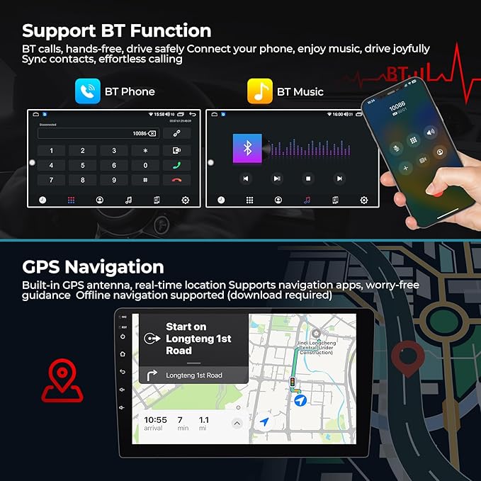 FELLOSTAR for Dodge RAM 1500 2500 3500 2013-2018 Radio Upgrade with Carplay & Android Auto 4-Core 2G RAM + 32G ROM Car Stereo 9-Inches IPS Touch Screen Head Unit with GPS Navigation