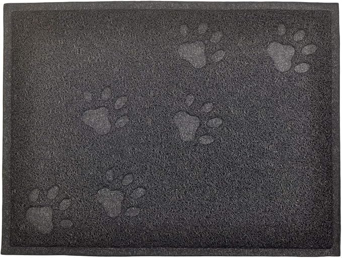 Cat Litter Box Debris Catcher Mat,Kitty Scatter Control Rug,16x12 Inches,5 Colors Available (Black)