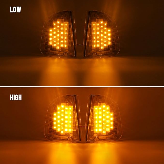 Partsam Clear Lens 29 Amber LED Front PTC Light Assembly Replacement for Kenworth T600 T660 K300 T300 T330 Front LED Turn Signal Lights and Parking Lights Lamps, LH RH, 1157 Plug