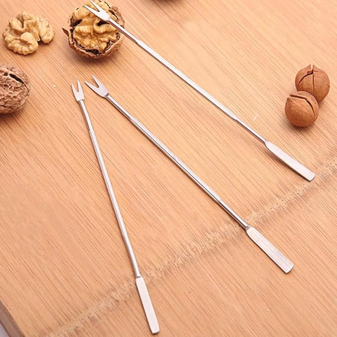 3Pcs. Silver Stainless Steel Seafood Forks Lobster Forks Spikes Kitchen Needle Gadget Seafood Tools Kitchen Tools Kitchen Gadget Walnut Needle Tools