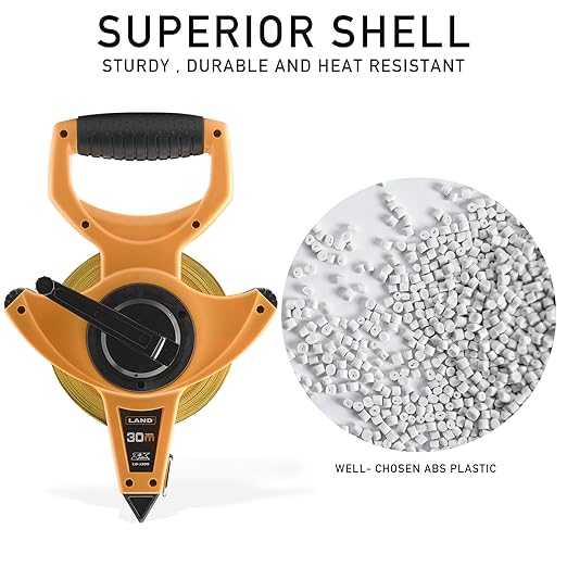 LAND 100FT30M Heavy Duty Fiberglass Tape Measure - 12-Inch Wide, Dual InchMetric Scale, Durable Open Reel Measuring Tape for Surveying, Engineering, Runway Construction