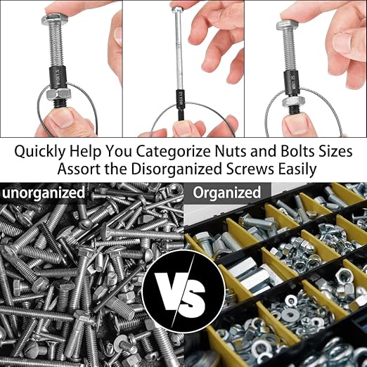 Nut and Bolt Thread Checker, Bolt Size Finder, 45 MaleFemale Thread Gauges (24 Inch 21 Metric) Thread Checker Standard and Metric, Bolt and Nut Identifier Gauge