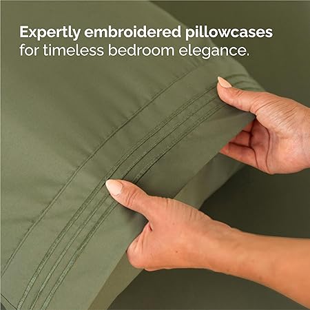 King Size 4 Piece Sheet Set - Comfy Breathable Cooling Bed Sheets Set - Hotel Luxury Bedding for Women, Men, Kids Teens - Deep Pockets, Easy-Fit, Super Soft Wrinkle Free - Oeko-Tex - Sage Green
