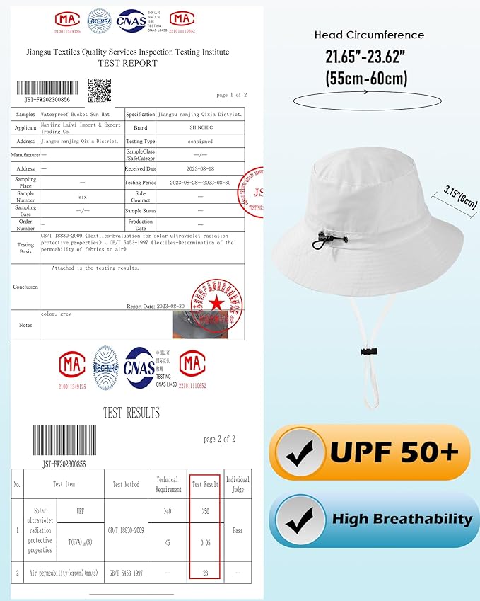 Waterproof Sun UPF 50 Bucket Hat UV Protection Packable Brimmed Boonie for Women Men Summer Lightweight Hiking Outdoor Cap