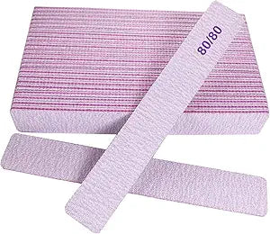 8080 Grit Nail Files, Emery Boards Nail File for Acrylic and Gel Nails, Coarse Nail File Double Sided 80 Grits Emory Professional Filers Reusable Washable Manicure Square Gray