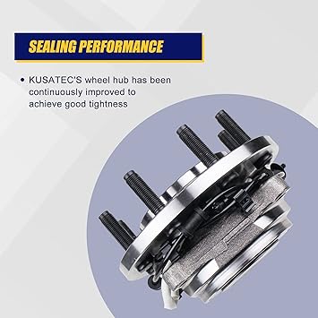 KUSATEC 515162 Front 2PCS Wheel Hub and Bearing Assembly Compatible with Ram 2500 3500 Pickup, 2013 2014 2015 2016 2017 2018, 8 Lug Bolts wABS