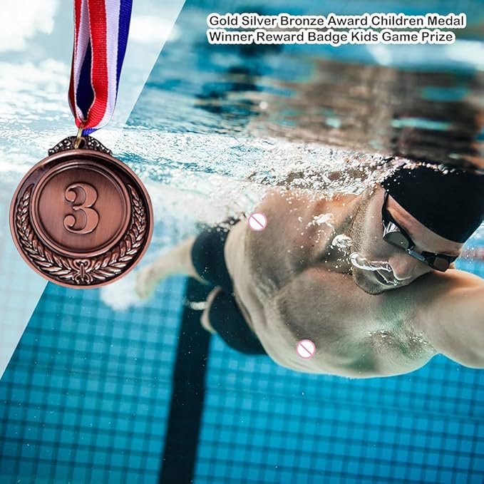 Gold Silver Bronze Award Medals with Ribbon, Reward Encourage Badge Competitions Prizes Winner Reward Medals for Contests, Party Games, and Classroom Rewards